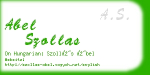 abel szollas business card